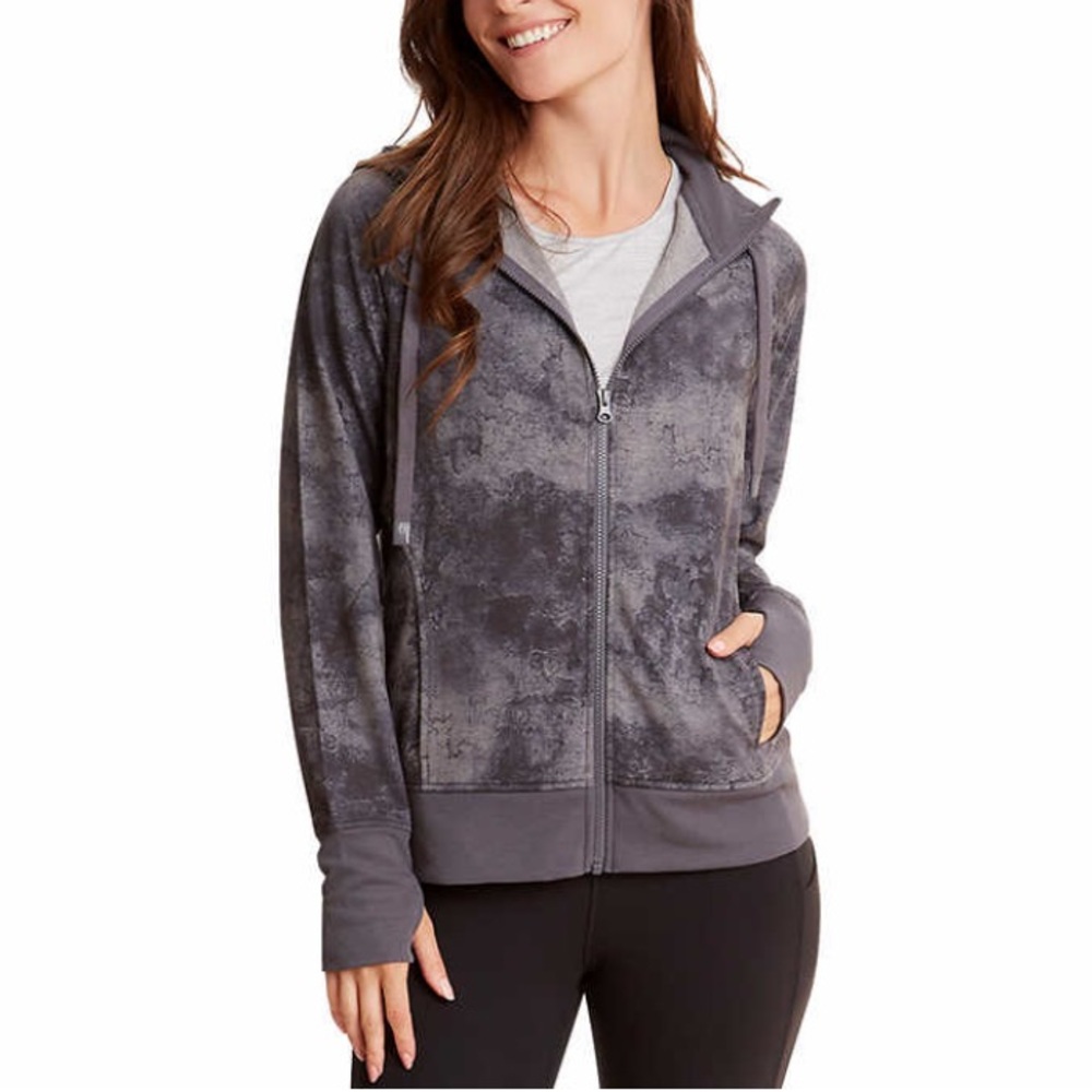 NEW Danskin Gray Zip Up Hoodie Jacket Athleisure